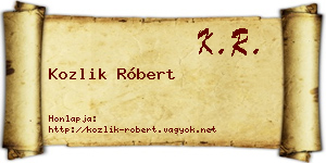 Kozlik Róbert névjegykártya