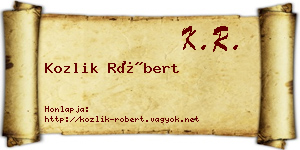 Kozlik Róbert névjegykártya