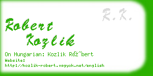 robert kozlik business card